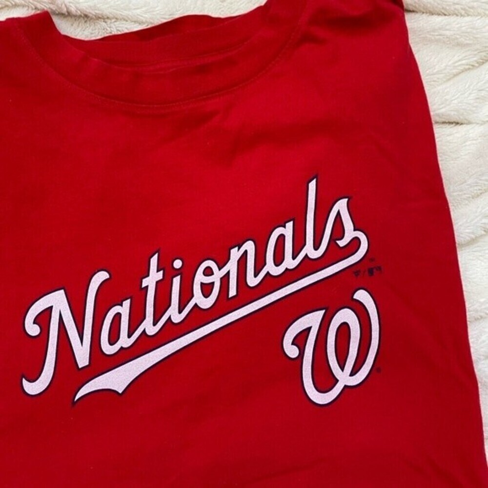 Washington Nationals Fanatics red long sleeve baseball tee, size 2XL - Picture 4 of 5